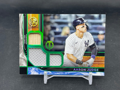 2022 TOPPS TRIBUTE - GREEN - A. JUDGE - #TTR-AJ - #'D/99 - TRIPLE RELIC