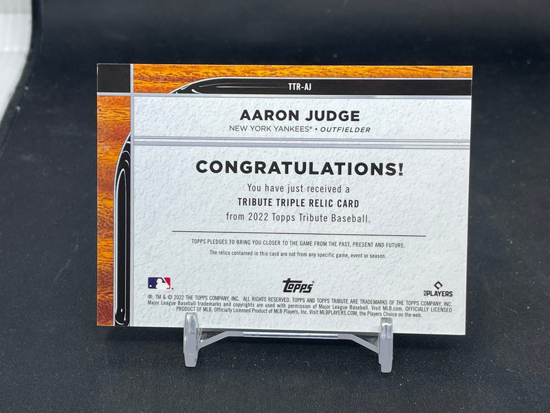 2022 TOPPS TRIBUTE - GREEN - A. JUDGE - #TTR-AJ - #'D/99 - TRIPLE RELIC