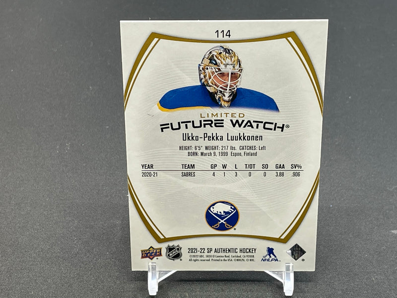 2021 UPPER DECK SP AUTHENTIC - GOLD - LIMITED FUTURE WATCH - U. LUUKKONEN - #114 - #'D/99 - RC