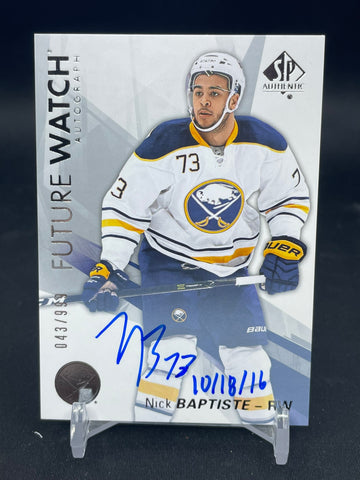 2016 UPPER DECK SP AUTHENTIC - INSCRIBED FUTURE WATCH AUTO - N. BAPTISTE - #167 - #'D/999 - AUTOGRAPH - RC