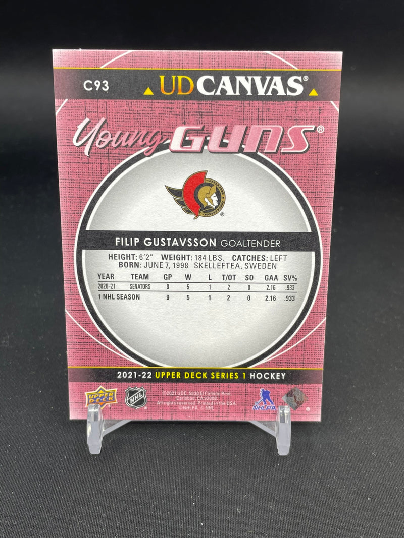 2021 UPPER DECK SERIES ONE - UD CANVAS - YOUNG GUNS - F. GUSTAVSSON -