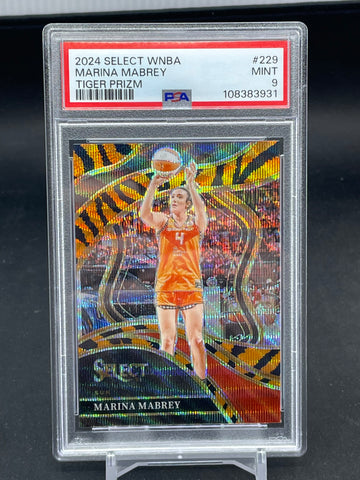 2024 PANINI SELECT WNBA - TIGER PRIZM - M. MABREY - #229 - PSA 9