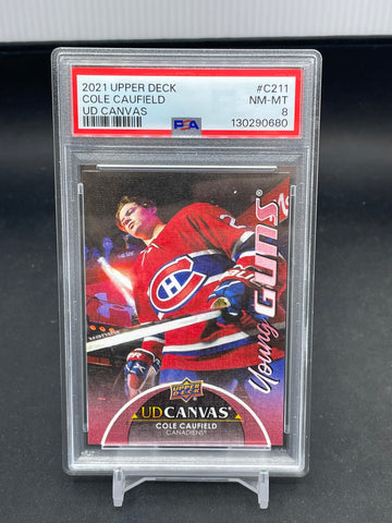 2021 UPPER DECK SERIES TWO - UD CANVAS - YOUNG GUNS - C. CAUFIELD - #C211 - PSA 8 - RC