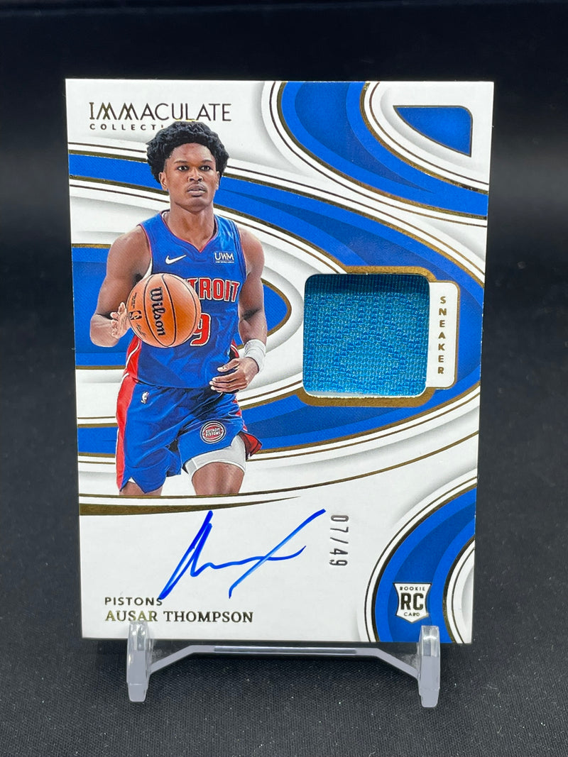 2023 PANINI IMMACULATE - SNEAKER SWATCH SIGNATURES - A. THOMPSON - #SNS-AUP - #'D/49 - RELIC - AUTOGRAPH - RC