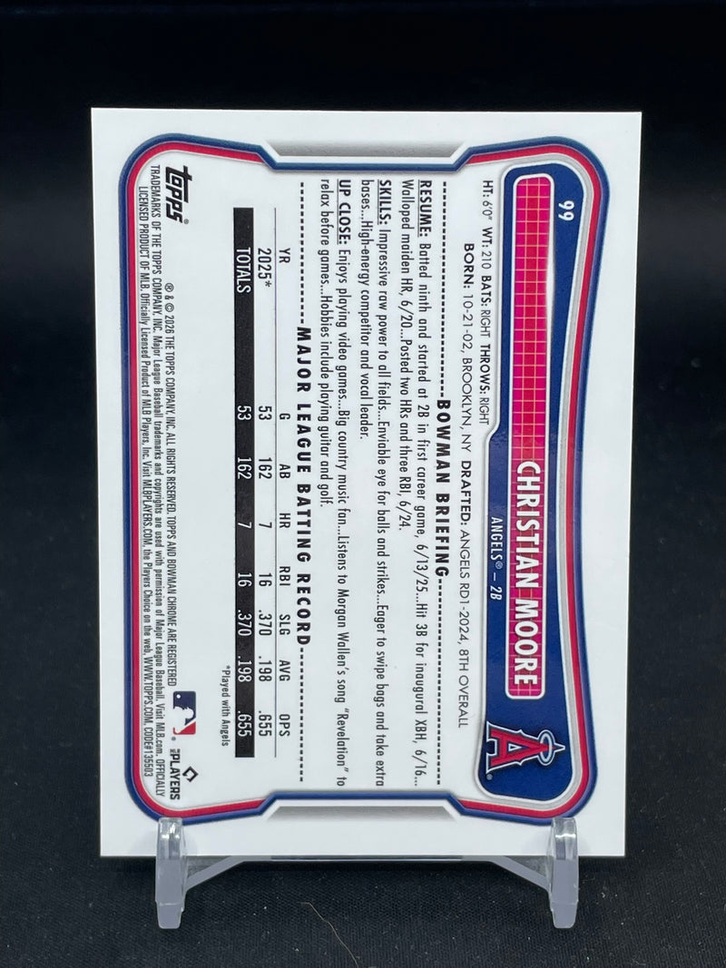 2026 TOPPS BOWMAN CHROME - STAINED GLASS REFRACTOR - C. MOORE -