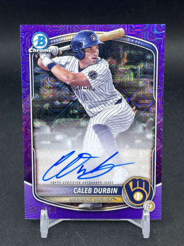 2025 TOPPS BOWMAN CHROME - PURPLE MOJO REFRACTOR - C. DURBIN - #BMA-CDU - #'D/199 - AUTOGRAPH