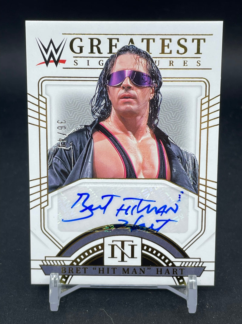 2024 PANINI NATIONAL TREASURES - GREATEST SIGNATURES - BRET "HIT MAN" HART - #WG-BHM - #'D/49 - AUTOGRAPH