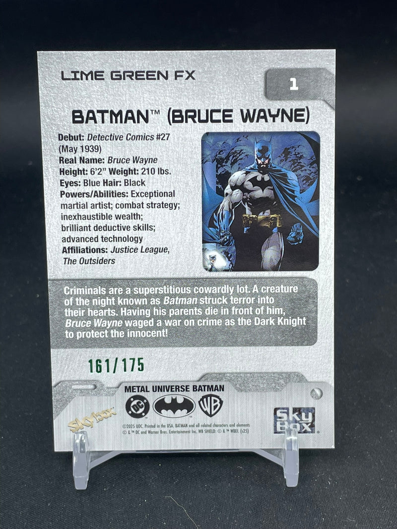 2025 UPPER DECK METAL UNIVERSE SKYBOX - LIME GREEN FX - BATMAN (BRUCE WAYNE) - #1 - #'D/175