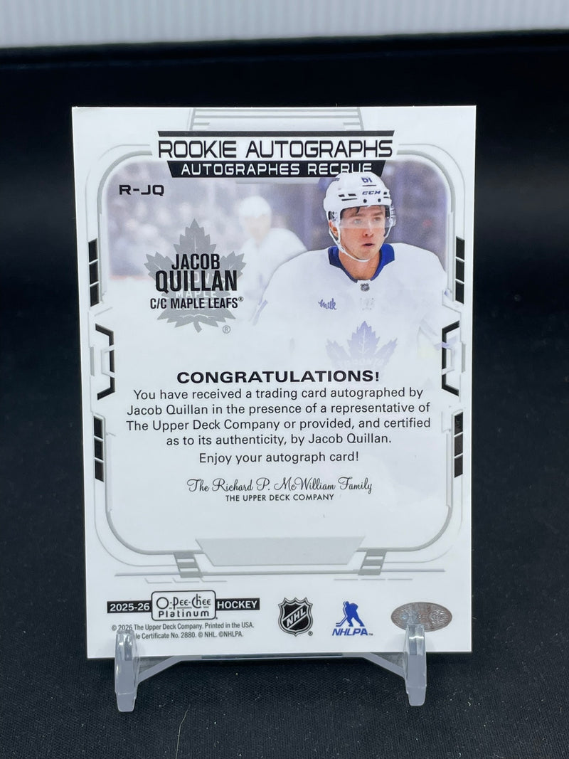 2025 UPPER DECK O-PEE-CHEE PLATINUM - ROOKIE AUTOGRAPHS - J. QUILLAN -