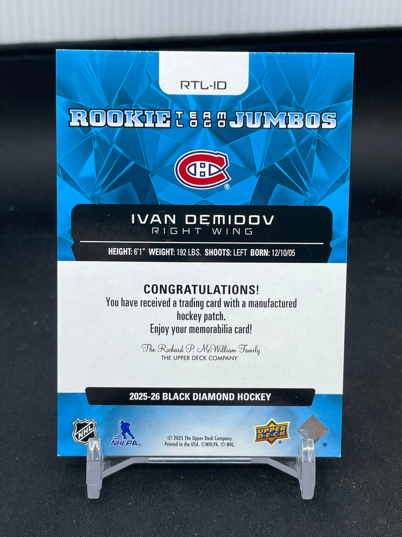 2025 UPPER DECK BLACK DIAMOND - ROOKIE TEAM LOGO JUMBOS - I. DEMIDOV -