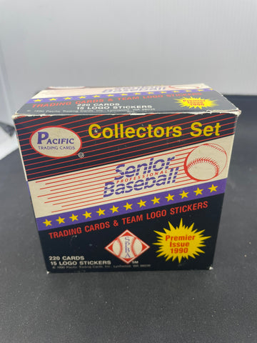1990 PACIFIC SENIOR PROFESSIONAL BASEBALL - COMPLETE SET - 220 CARDS PLUS 15 LOGO STICKERS