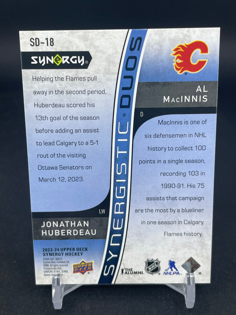 2023 UPPER DECK SYNERGY - BLUE - SYNERGISTIC DUOS - J. HUBERDEAU / A. MacINNIS - #SD-18 - #'D/599