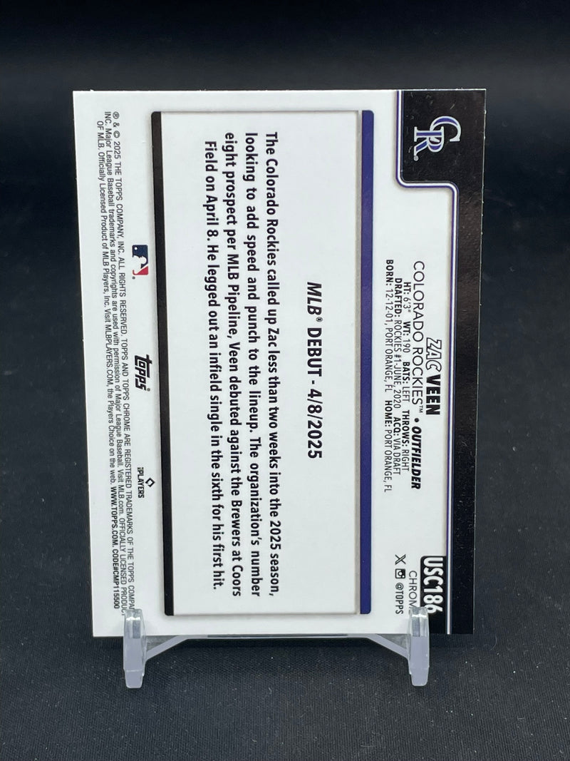 2025 TOPPS CHROME - LOGO REFRACTOR - ROOKIE DEBUT - Z. VEEN -