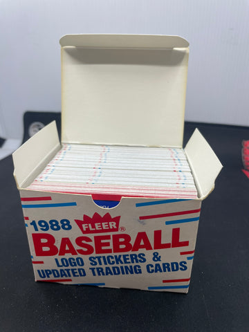 1988 FLEER BASEBALL - LOGO STICKERS & UPDATED TRADING CARDS - COMPLETE SET 132 CARDS + 22 LOGO STICKERS