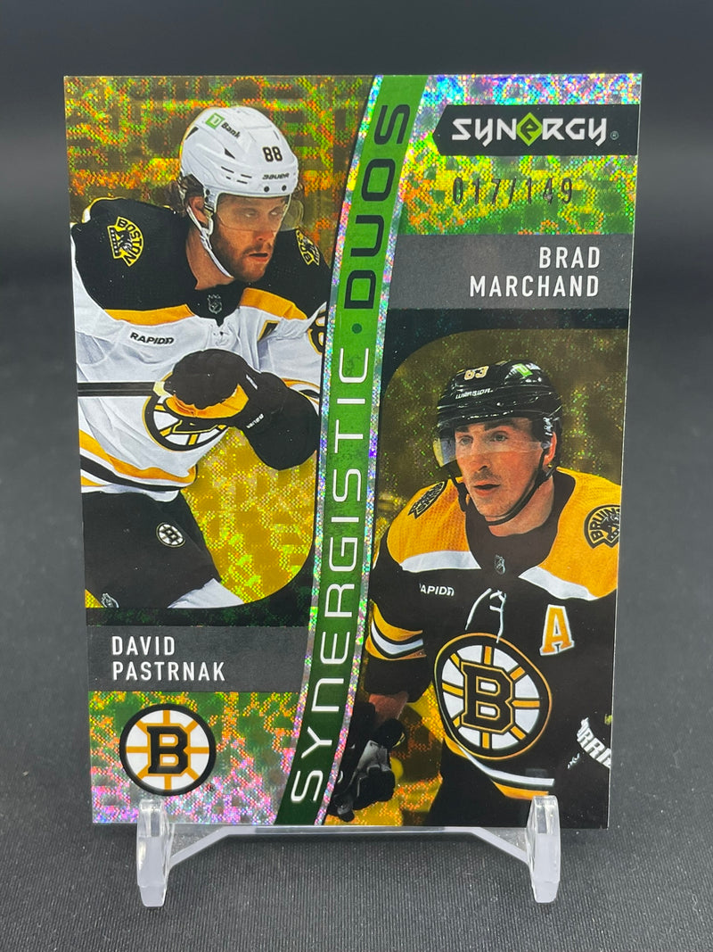 2023 UPPER DECK SYNERGY - SYNERGISTIC DUOS - GOLD - D. PASTRNAK / B. MARCHAND - #SD-9 - #'D/149