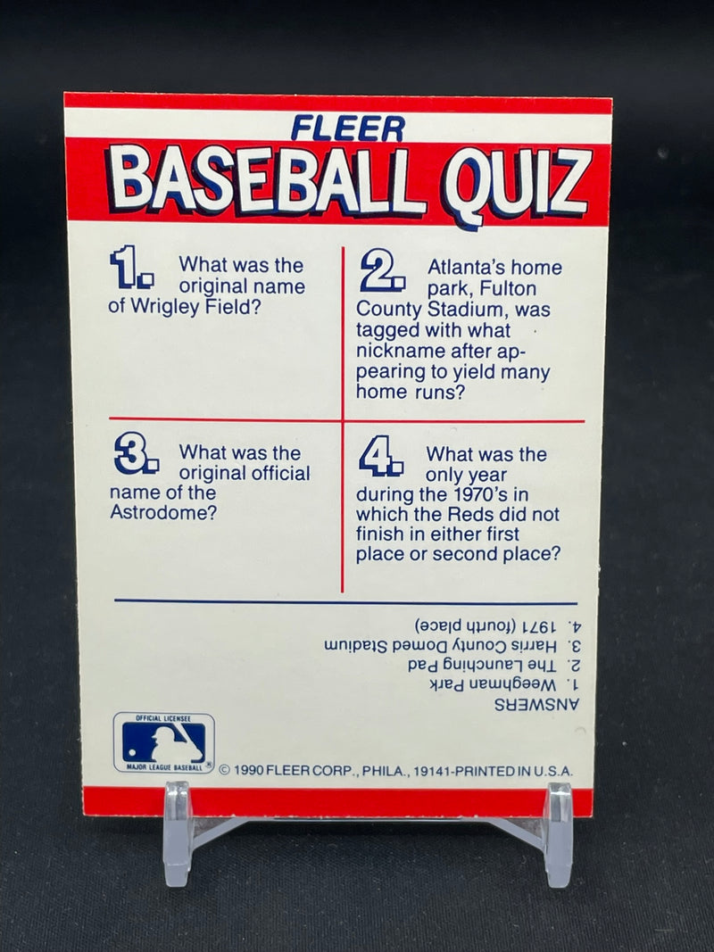 1990 FLEER ACTION SERIES STICKER CARD