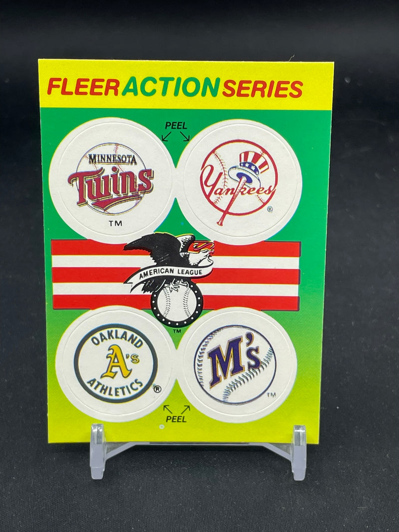 1990 FLEER ACTION SERIES STICKER CARD