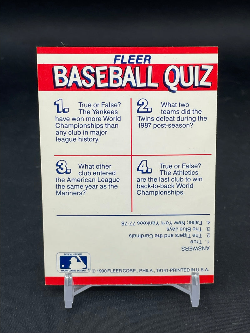 1990 FLEER ACTION SERIES STICKER CARD