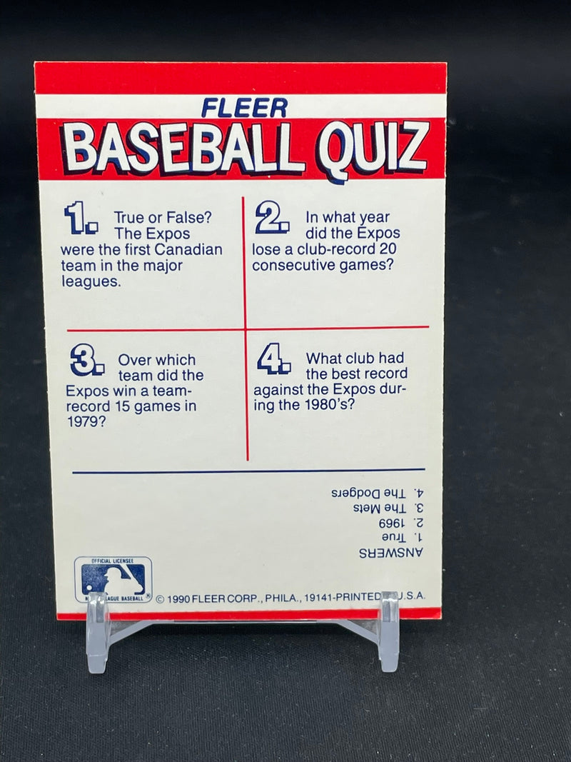 1990 FLEER ACTION SERIES STICKER CARD