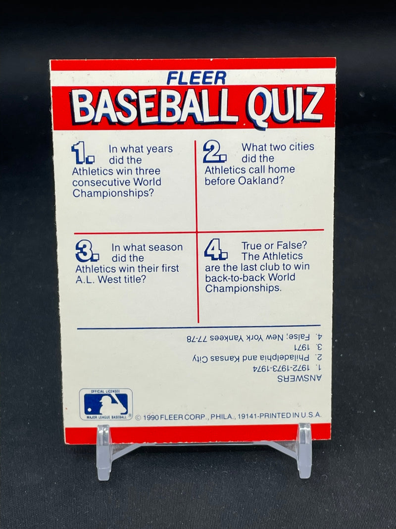 1990 FLEER ACTION SERIES STICKER CARD