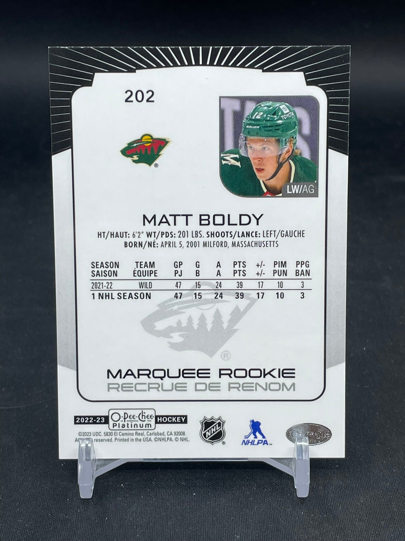 2022 UPPER DECK O-PEE-CHEE PLATINUM - POND HOCKEY - MARQUEE ROOKIE - M. BOLDY -