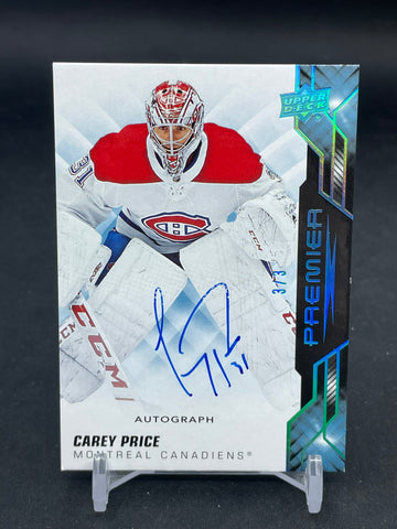 2019 UPPER DECK PREMIER - PLATINUM BLUE SPECTRUM - C. PRICE - #42 - #'D/3 - AUTOGRAPH