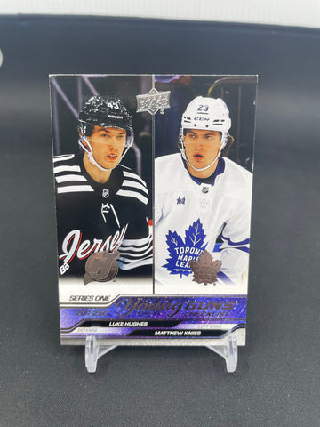 2023 UPPER DECK SERIES ONE - YOUNG GUNS CHECKLIST - L. HUGHES / M. KNIES - #250 - RC