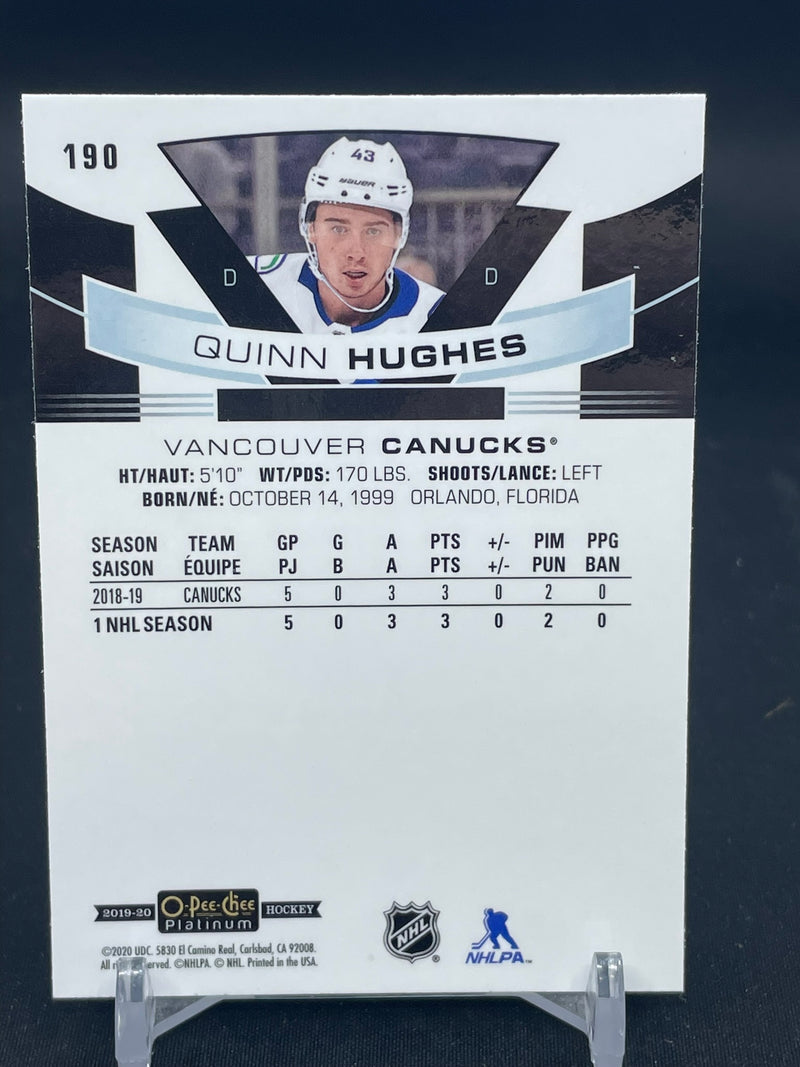 2019 UPPER DECK O-PEE-CHEE PLATINUM - MARQUEE ROOKIES - Q. HUGHES -