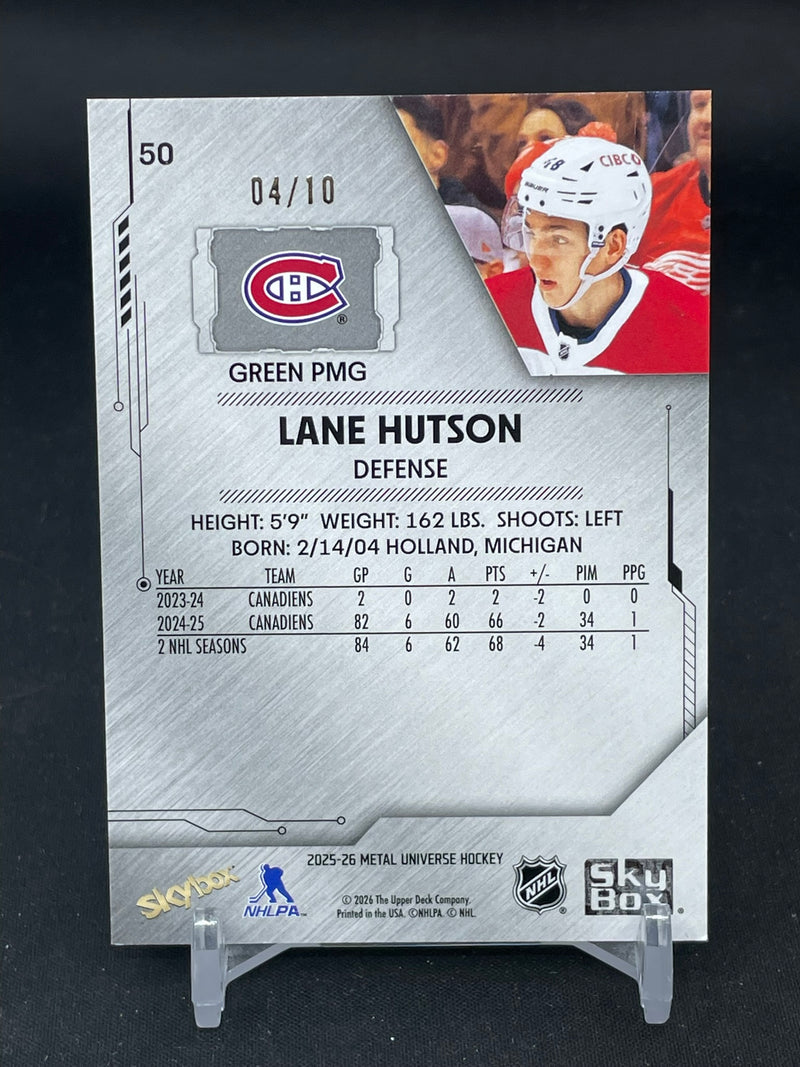 2025 UPPER DECK METAL UNIVERSE SKYBOX - GREEN PMG - L. HUTSON - #50 - #'D/10