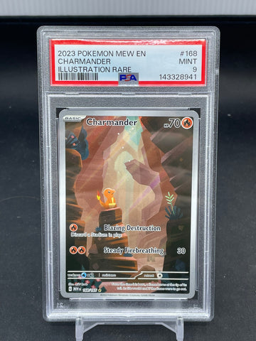 POKEMON - 151 - CHARMANDER - ILLUSTRATION RARE - #168 - PSA 9