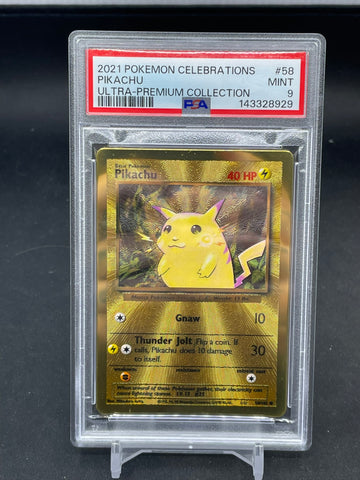 POKEMON - CELEBRATIONS PROMO - PIKACHU - METAL - #58 - PSA 9