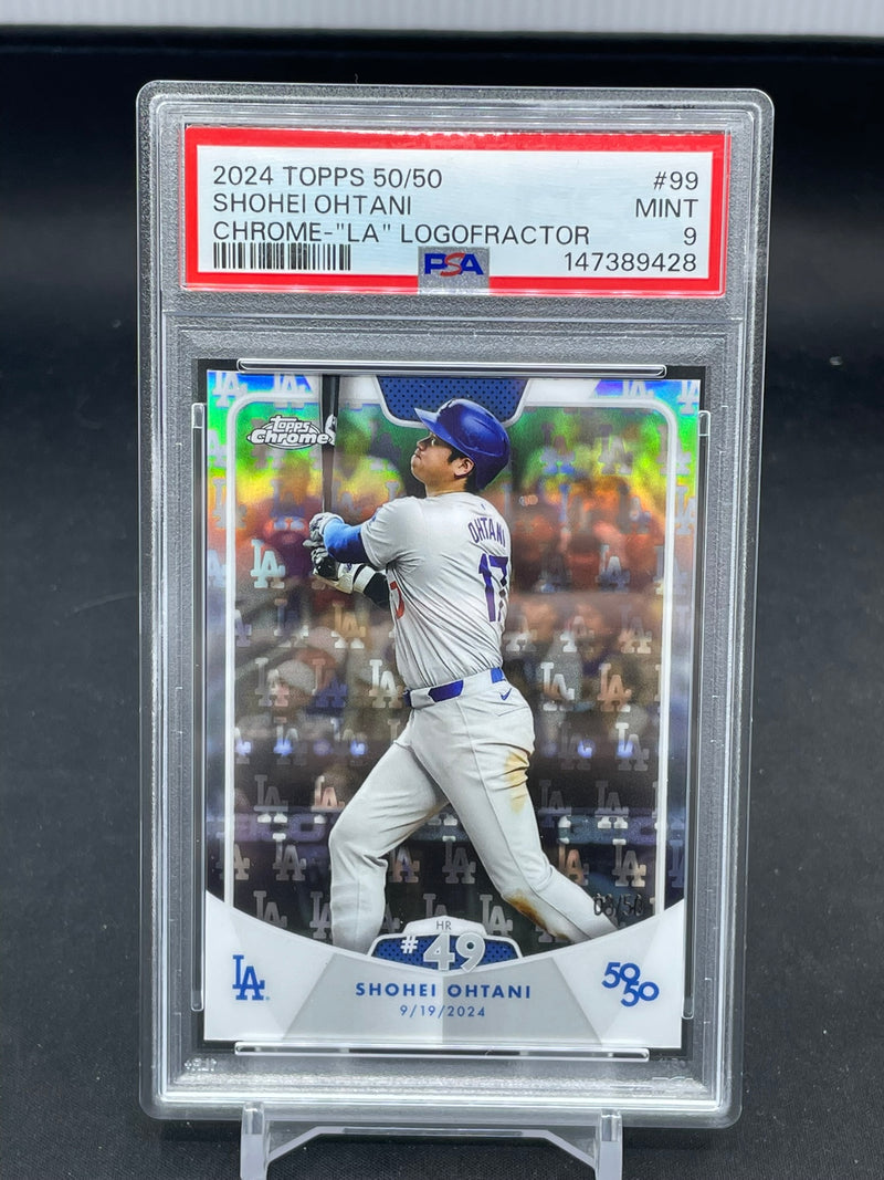 2024 TOPPS 50/50 - CHROME LA LOGOFRACTOR - S. OHTANI - #99 - #'D/50 - PSA 9