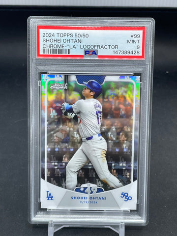 2024 TOPPS 50/50 - CHROME LA LOGOFRACTOR - S. OHTANI - #99 - #'D/50 - PSA 9