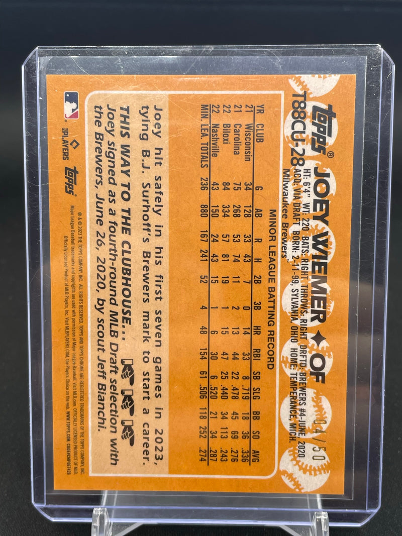 2023 TOPPS SILVER PACK - GOLD MOJO - J. WIEMER - #T88CU-28 - #'D/50 - RC