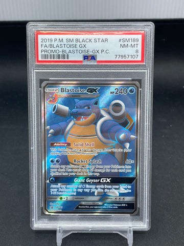 POKEMON - PROMO - BLASTOISE GX - FULL ART - #SM189 - PSA 8