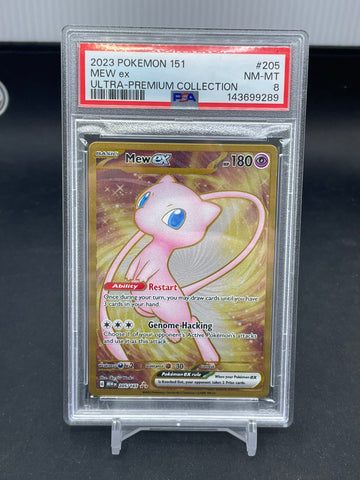 POKEMON - 151 PROMO - MEW EX - METAL FULL ART - #205 - PSA 8