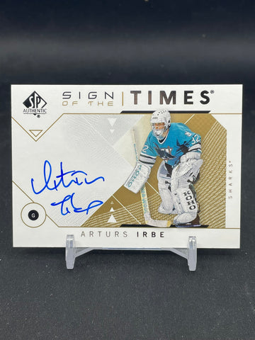 2018 UPPER DECK SP AUTHENTIC - SIGN OF THE TIMES - A. IRBE - #SOTT-AI - AUTOGRAPH