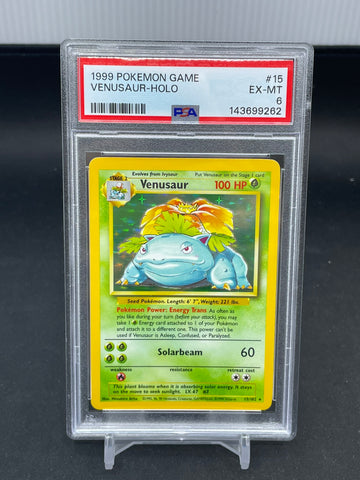 POKEMON - BASE SET - VENUSAUR - HOLO - #15 - PSA 6