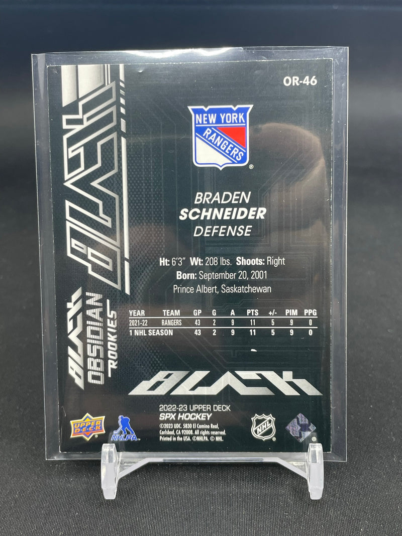 2022 UPPER DECK SPX - BLACK OBSIDIAN ROOKIES - B. SCHNEIDER - #OR-46 - #'D/499 - RC