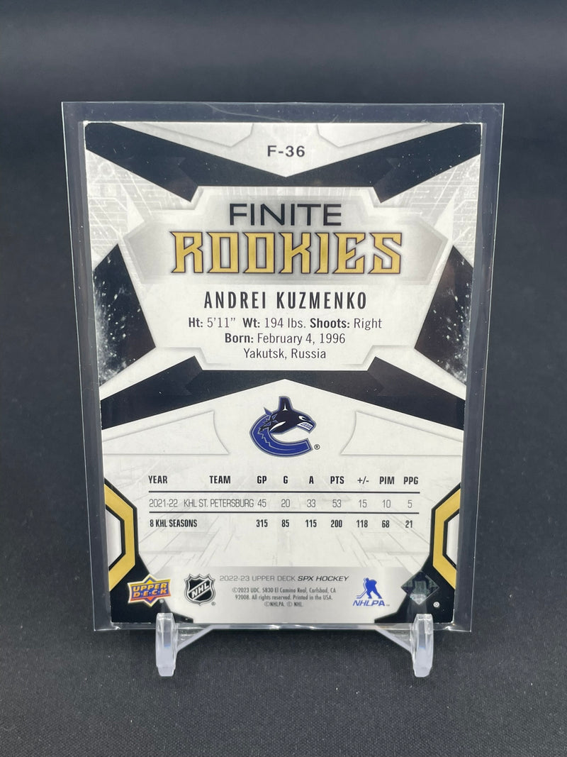 2022 UPPER DECK SPX - FINITE ROOKIES - A. KUZMENKO - #F-36 - #'D/499 - RC