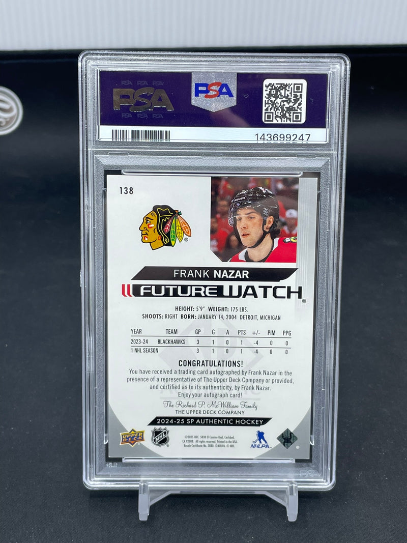 2024 UPPER DECK SP AUTHENTIC - FUTURE WATCH AUTO - F. NAZAR - #138 - #'D/999 - PSA 10 - AUTOGRAPH - RC