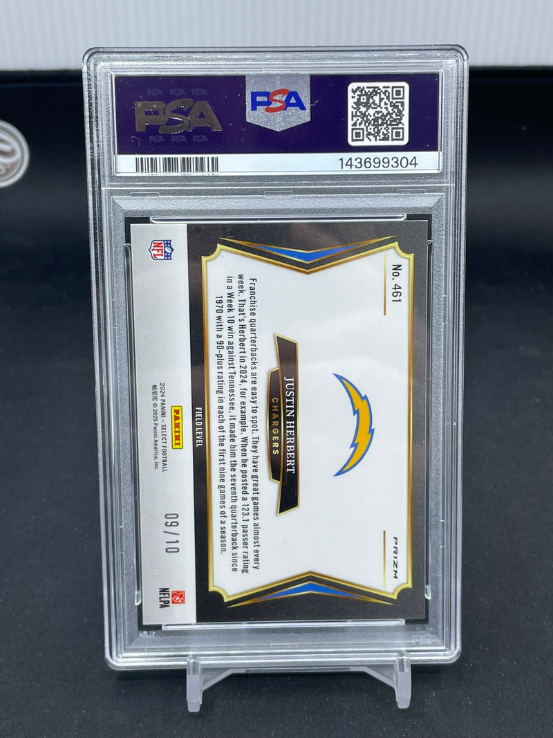 2024 PANINI SELECT - GOLD PRIZM - J. HERBERT - #461 - #'D/10 - PSA 10