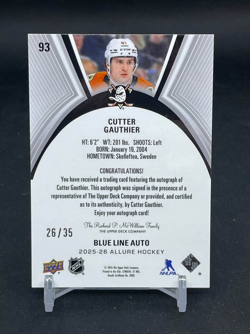 2025 UPPER DECK ALLURE - BLUE LINE AUTO - C. GAUTHIER - #93 - #'D/35 - AUTOGRAPH