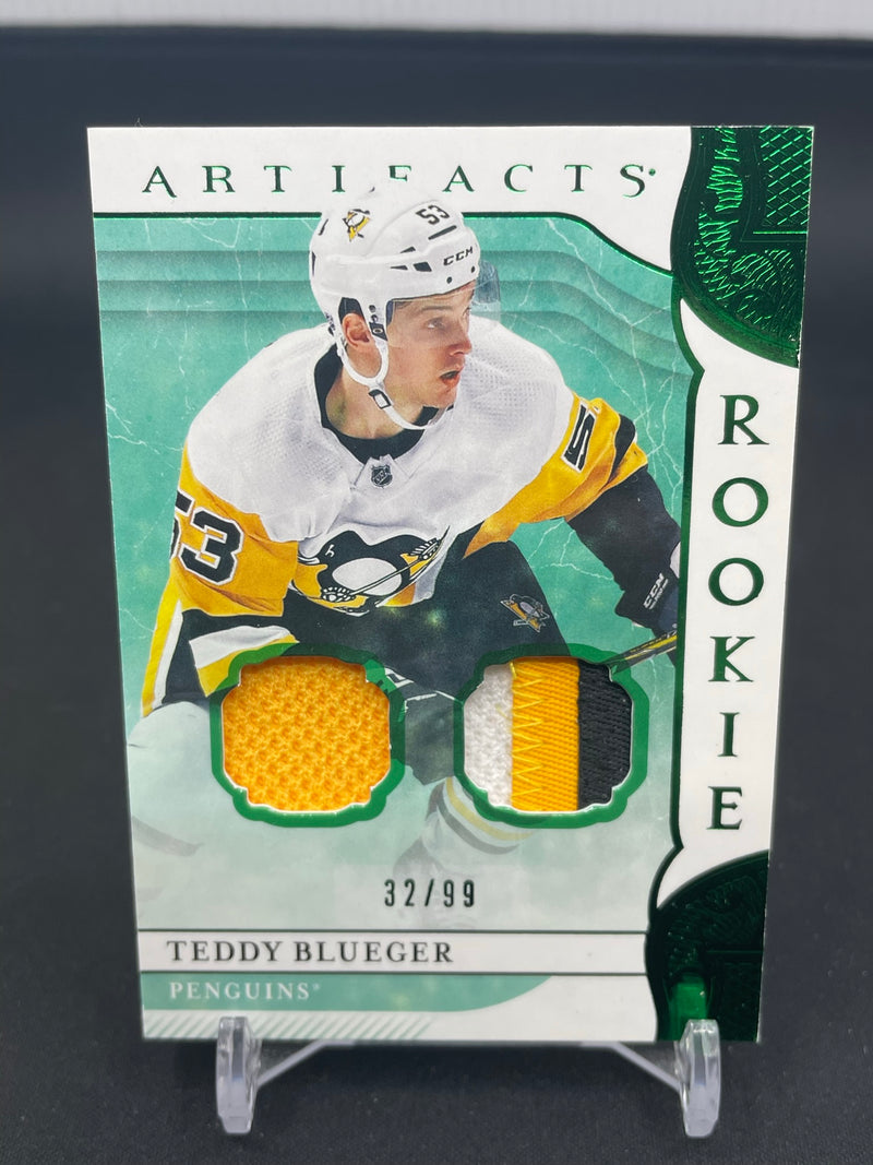2019 UPPER DECK ARTIFACTS - EMERALD ROOKIE - T. BLUEGER - #179 - #'D/99 - DUAL RELIC - RC