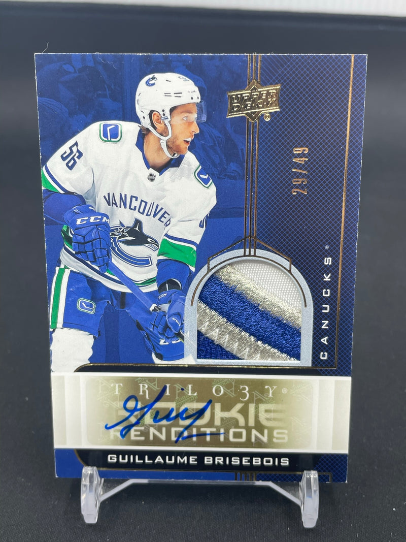 2019 UPPER DECK TRILOGY - ROOKIE RENDITIONS - G. BRISEBOIS - #RR-31 - #'D/49 - RELIC - AUTOGRAPH - RC