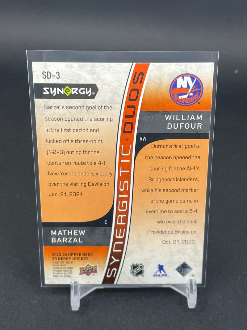 2023 UPPER DECK SYNERGY - GOLD - SYNERGISTIC DUOS - M. BARZAL/W. DUFOUR - #SD-3 - #'D/149