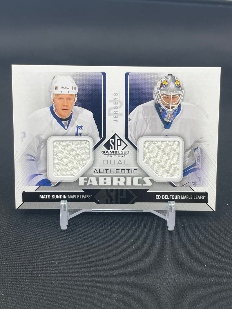 2014 UPPER DECK SP GAME USED - DUAL AUTHENTIC FABRICS - M. SUNDIN / E. BELFOUR -