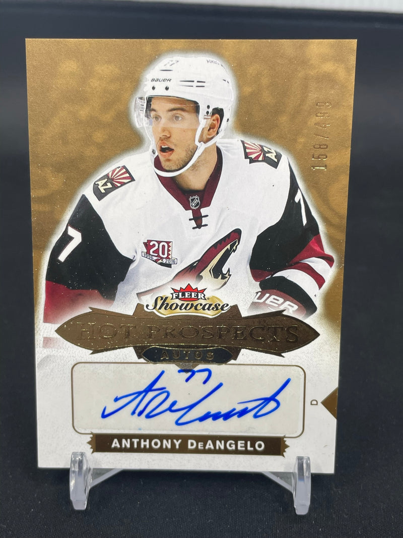 2016 FLEER SHOWCASE - HOT PROSPECTS AUTOS - A. DEANGELO - #176 - #'D/499 - AUTOGRAPH