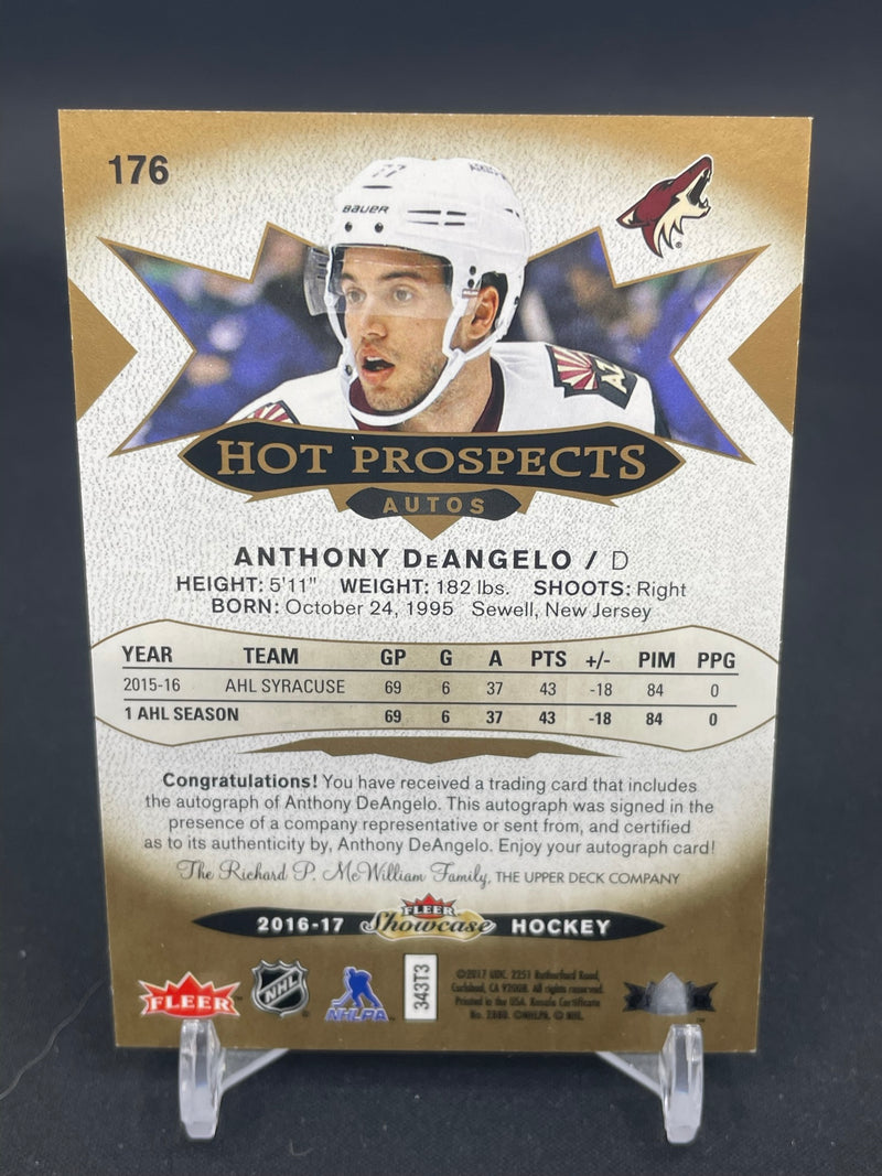 2016 FLEER SHOWCASE - HOT PROSPECTS AUTOS - A. DEANGELO - #176 - #'D/499 - AUTOGRAPH