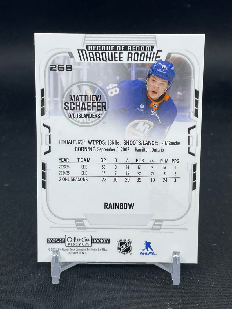 2025 UPPER DECK O-PEE-CHEE PLATINUM - RAINBOW - MARQUEE ROOKIE - M. SCHAEFER -